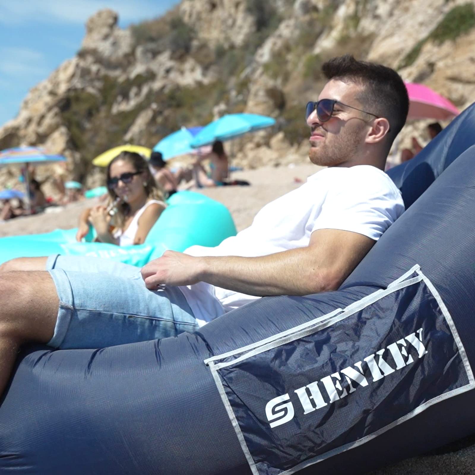 Sofá Inflable con Diseño Impermeable y Antifugas Sofá de Aire Portátil para Viajar, Acampar, Senderismo y Fiestas en la Playa