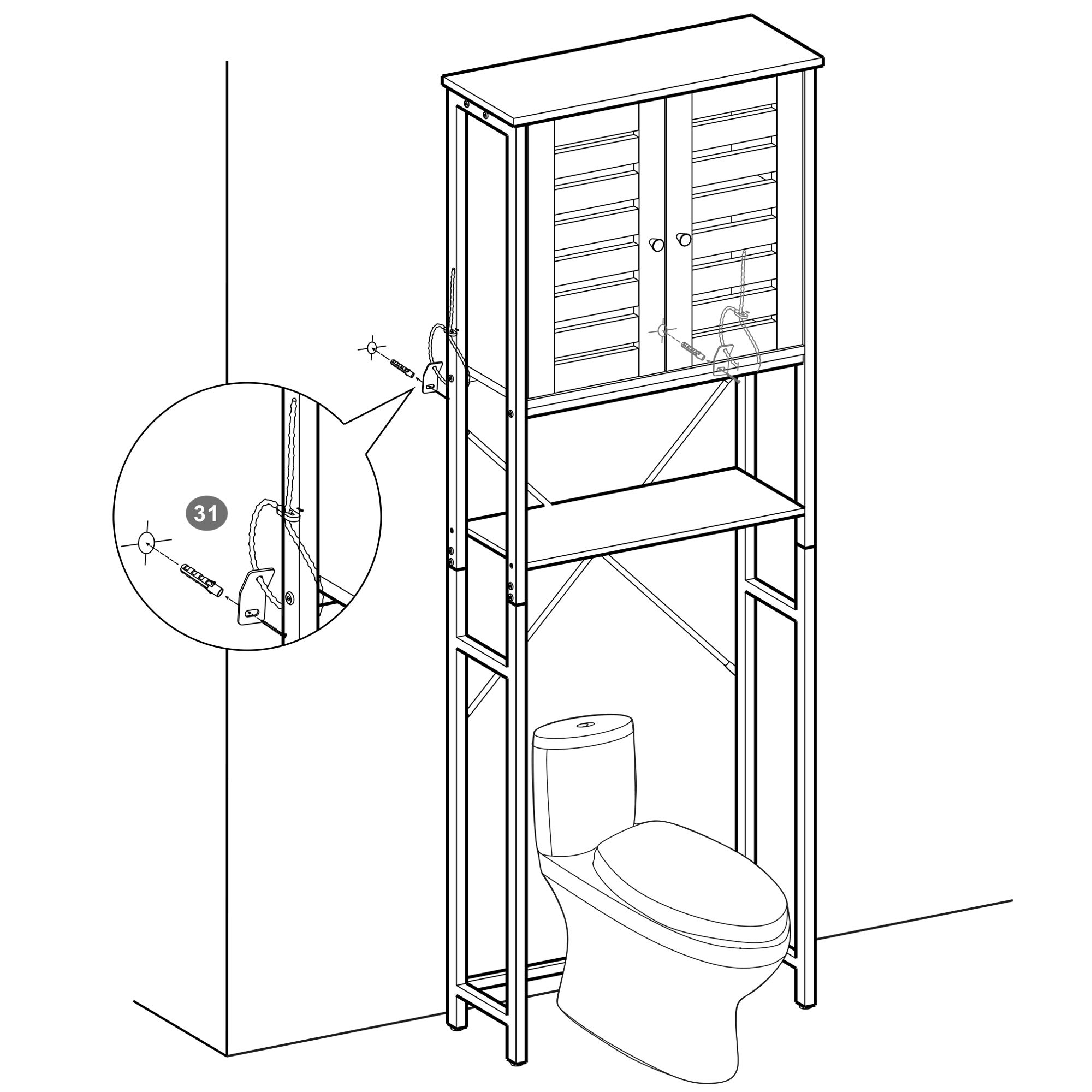 VASAGLE COBADO OverTheToilet Storage, Bathroom Organizer