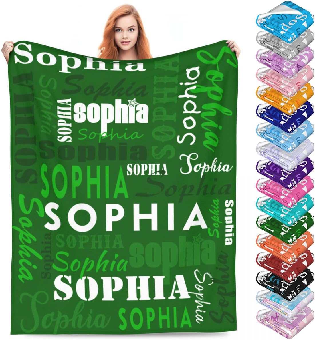 Custom Name Blankets and Throws Design Your Own Personalized Soft Warm Flannel Blanket Customized Birthday Gifts for Adults or Kids, Brown, 51"x71"