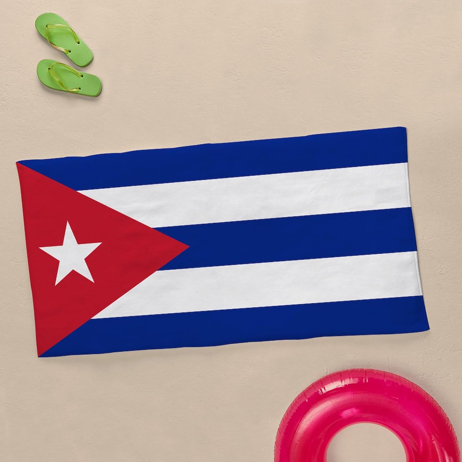 CafePress Flag of Cuba 30"x60" Absorbent Cotton Back, Soft Beach, Pool Towel