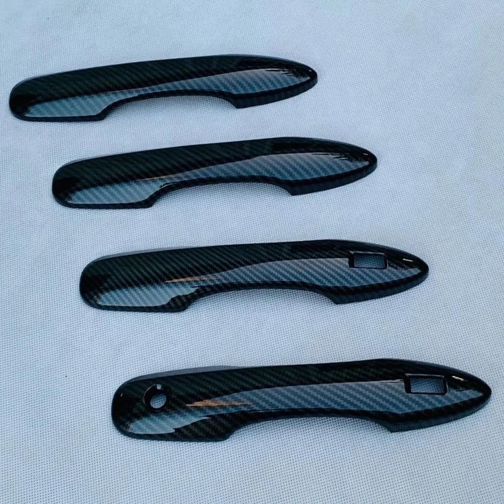 CSSPDM for Toyota for Aqua 21-22 ABS Chrome Carbon Fiber Exterior Car Door Handle Cover Trim Sticker Styling Accessories(Style1)