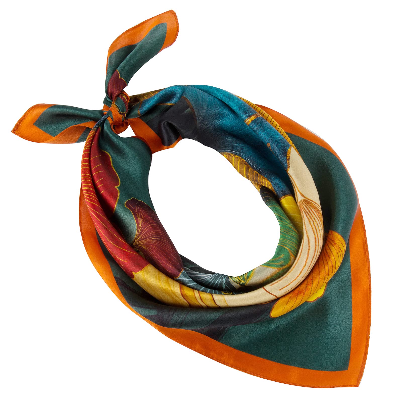 Silk Scarfs Women Square Silk Scarf for Hair, 100% Pure Silk Head Scarf for Women Hand Rolling Edge 35''x35''