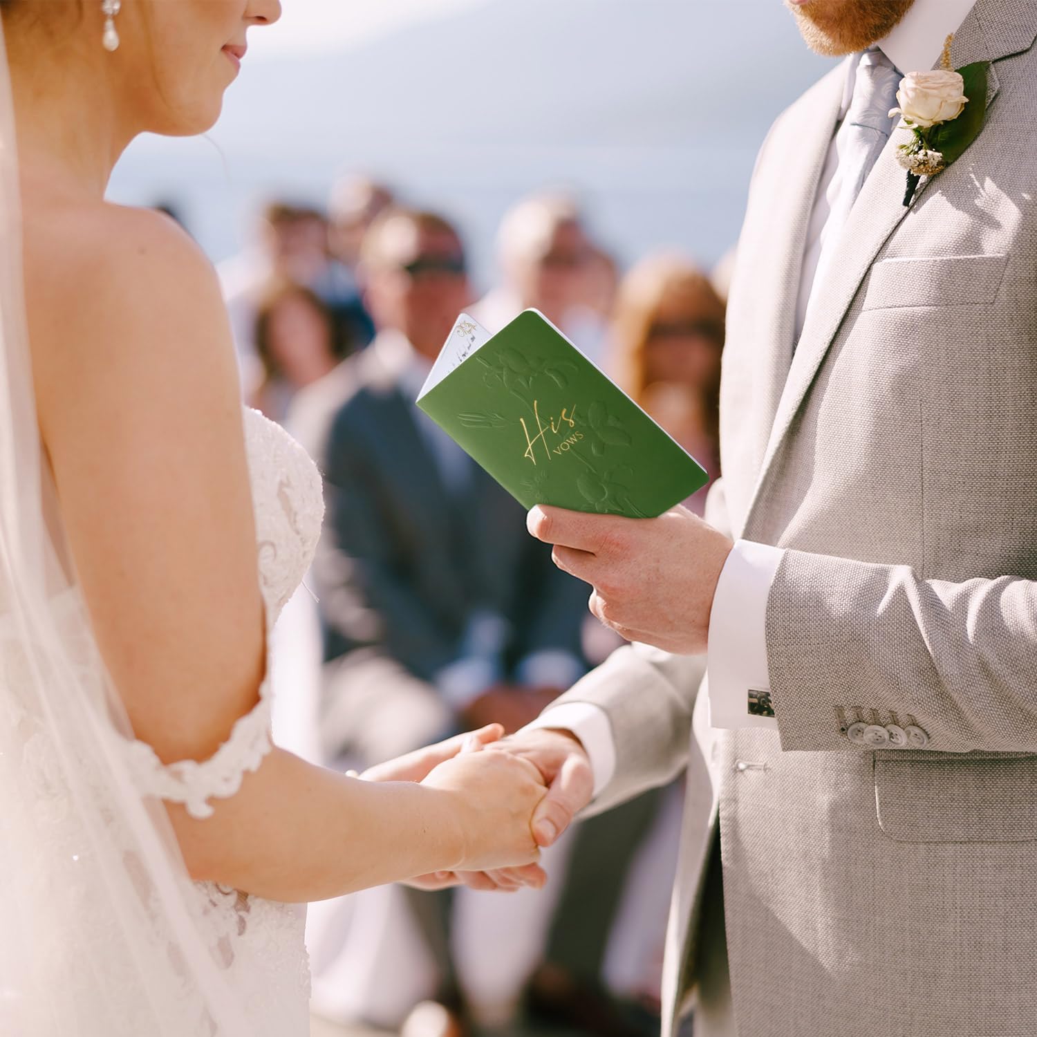 molekaus Gelübdebücher für Hochzeit, Hochzeitsgeschenk für Braut und Bräutigam, Gelübde, Buch für Sie und Ihn mit 28 Seiten, 14 x 8,9 cm, Hochzeits-Notizbuch mit vergoldeter Schrift, 2 Stück