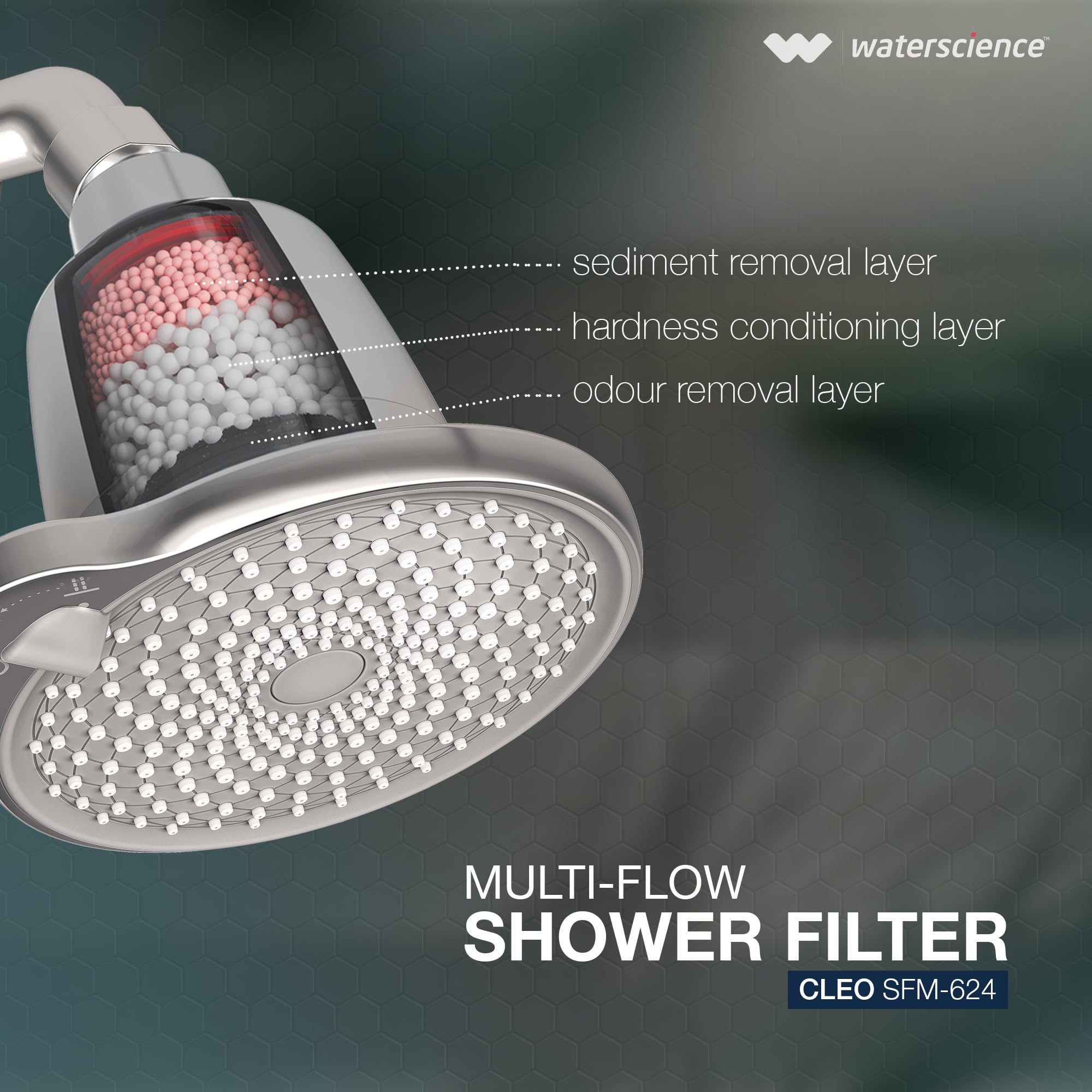 WaterScience CLEO Shower Filter - Soften Water & Protect Hair -3
