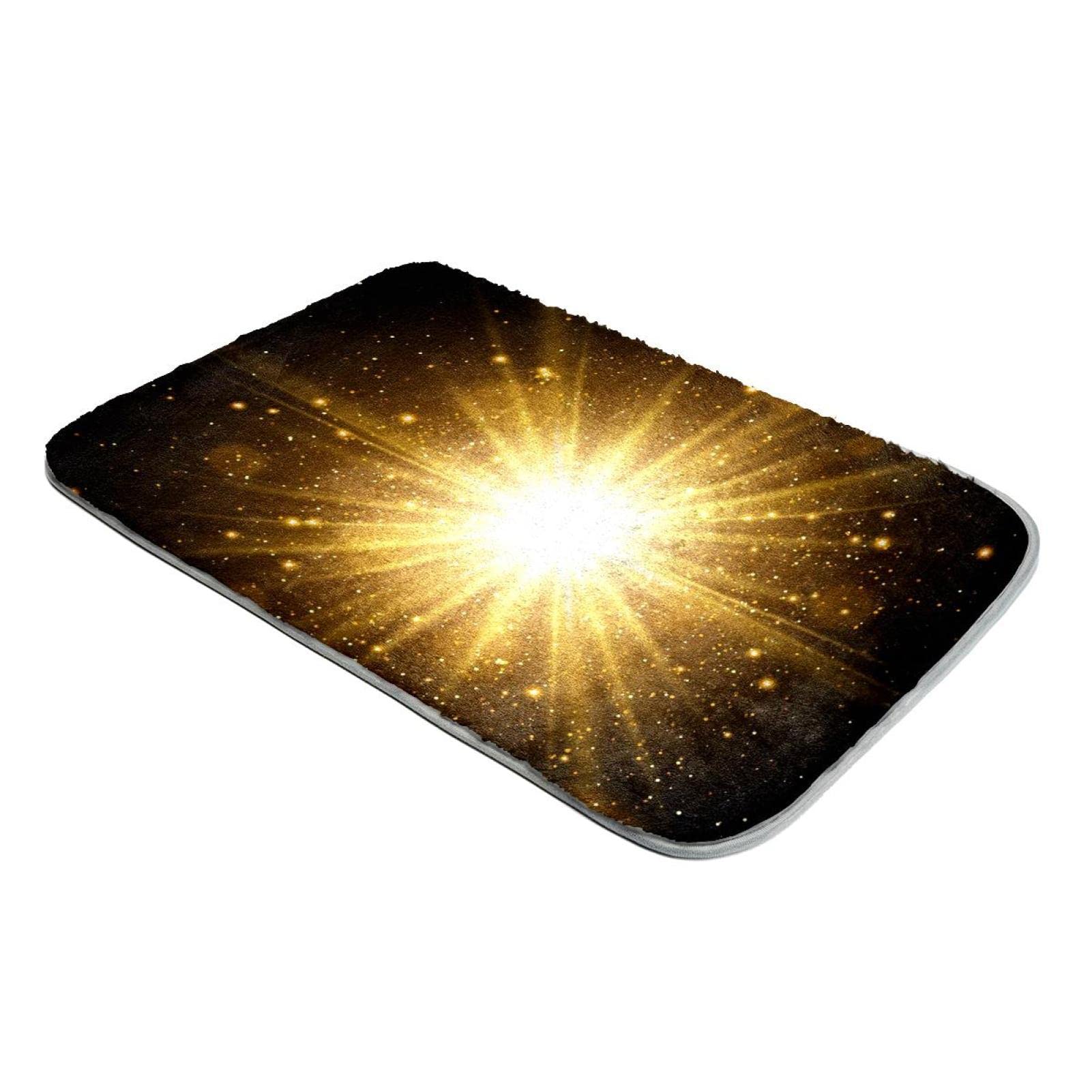 Tapis fausse fourrure lumière dorée pour chambre cocooning