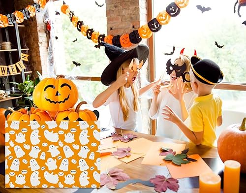 Miniatura 88 de Cesta de almacenamiento rectangular con asas, cesta de almacenamiento plegable, caja de libros, cesta de regalo (calabaza enojada)