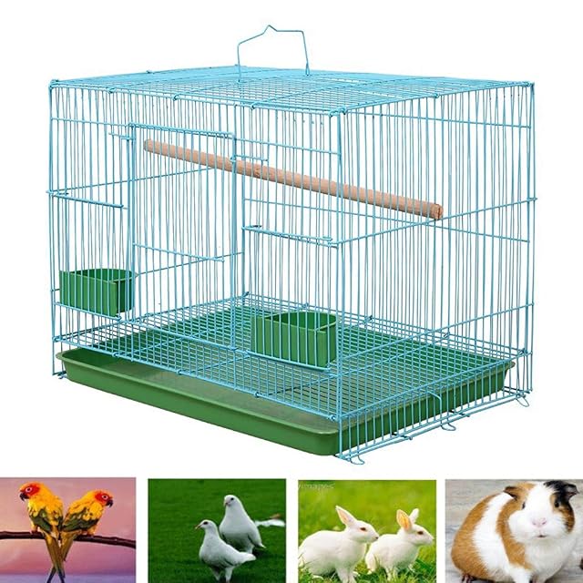 Foto 7 de 8 de Jaula pequeña Rectangular de Alambre JIACUO para pájaros pequeños y Canarios Comederos equipados con Rekord