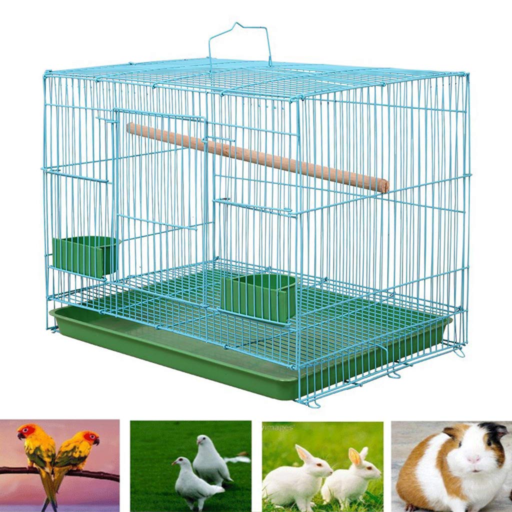 Petite cage rectangulaire en fil de fer pour petits oiseaux et canaris Rekord équipée d'un lit à oiseaux pour cage