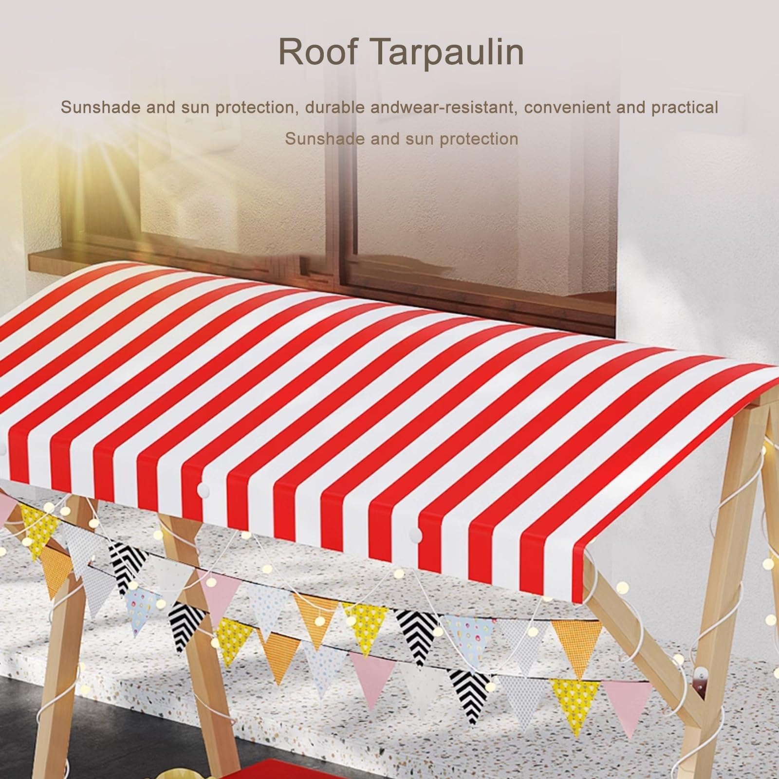 Carrello da pranzo portatile con tettuccio parasole, carrello da mercato all'aperto con ruote, espositore in legno, per mercato agricolo, picnic, barbecue, 120 cm