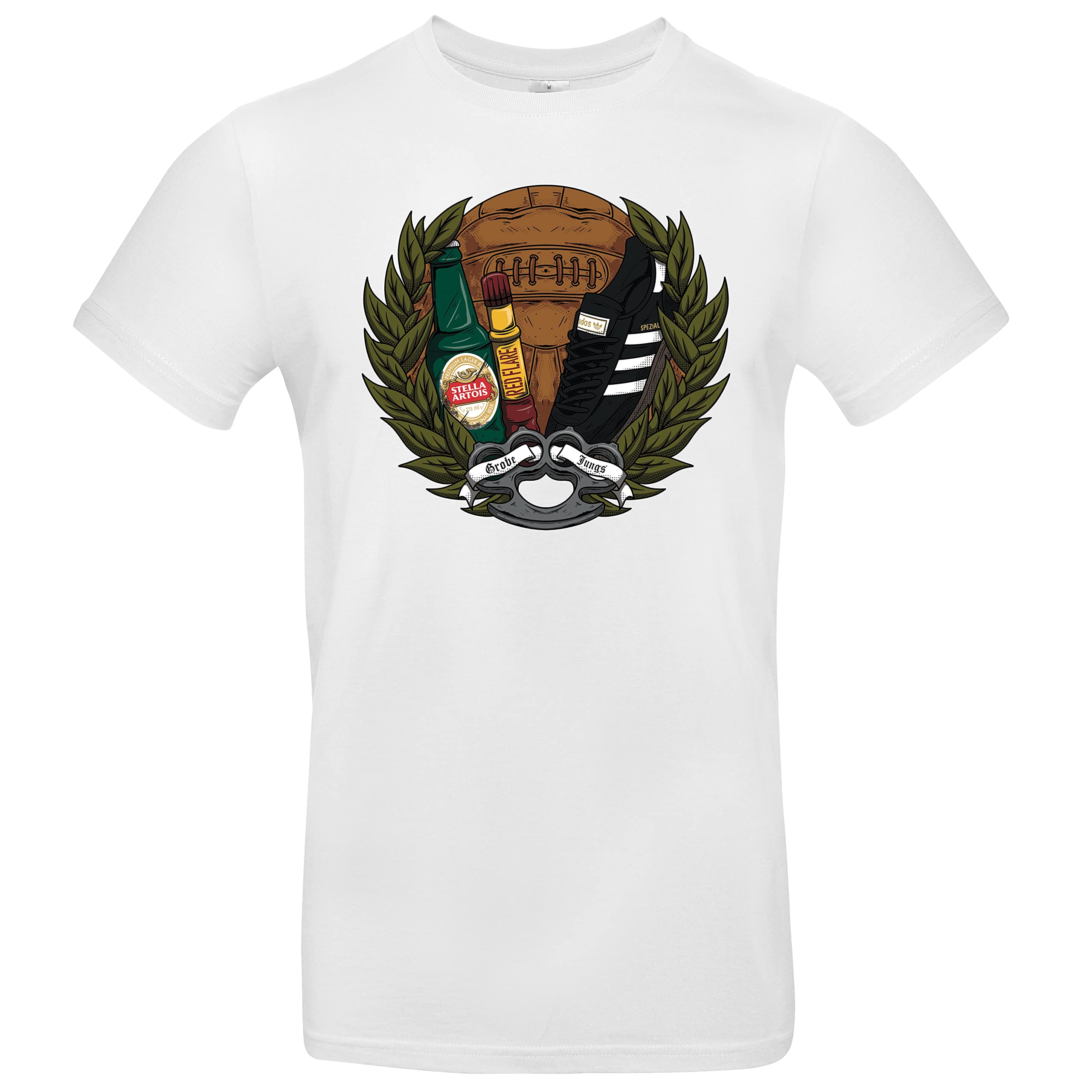 Herren T-Shirt Fußball Football Hooligans Ultras Schwarz Fanatics Casual