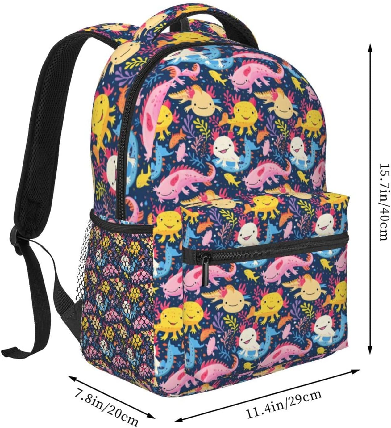 Axolotl Backpack for Girls School Backpack Laptop Backpack Travel Hiking Camping Work Computer Back Packs School Gifts