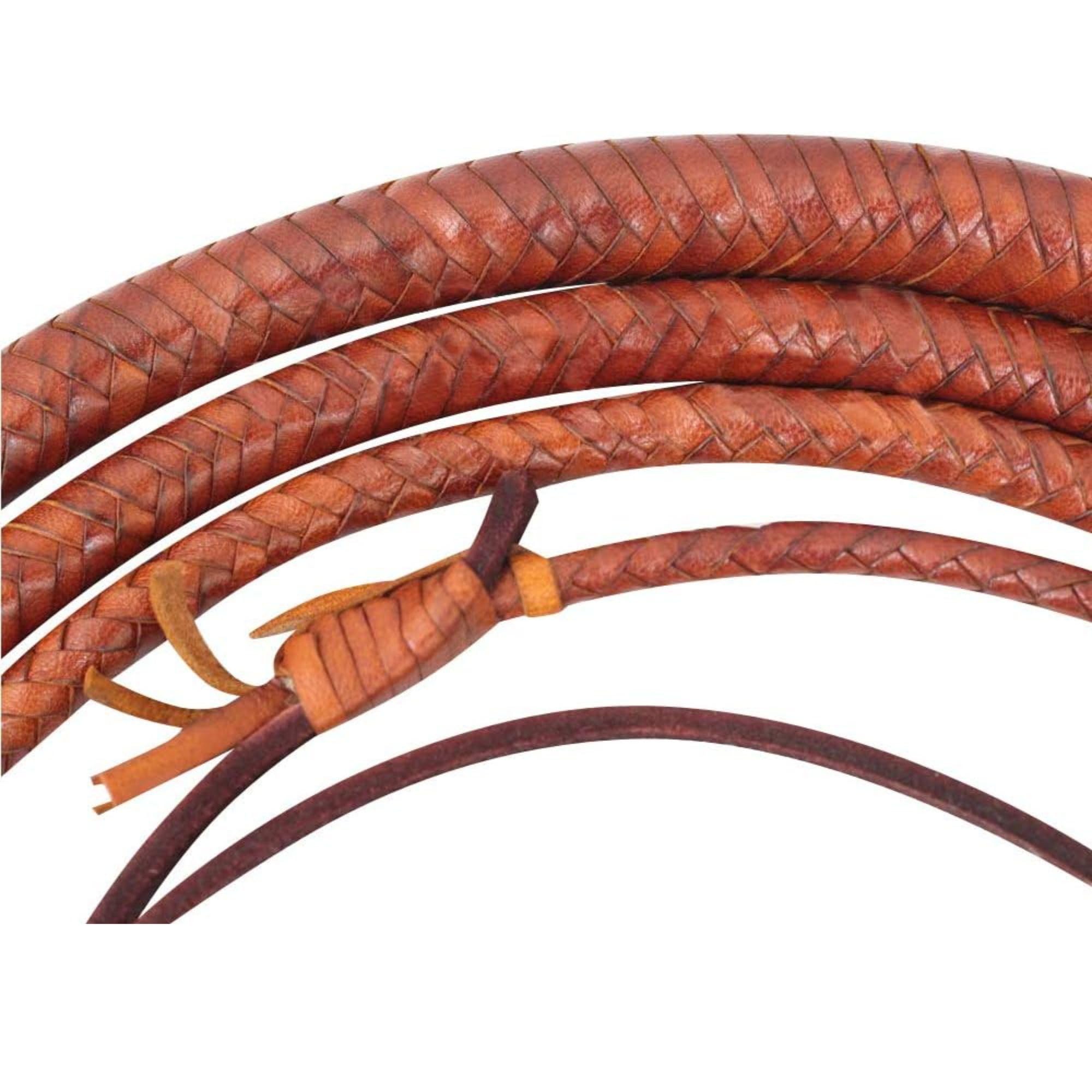 Bull Whip Echtes Rindsleder, Reitpeitsche, 16 Zöpfe, 2,4 m lange Peitsche, für Kostümgebrauch