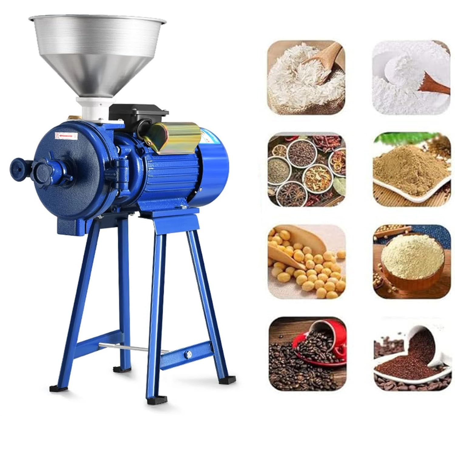 Broyeur électrique 3500 W, Broyeur électrique Commercial Robuste avec Entonnoir pour Broyeur De Grains De Maïs, Café, Blé