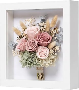 EUGAD 3D Shadow Box Frame, 8 x 8 White, 1 set, 3cm deep