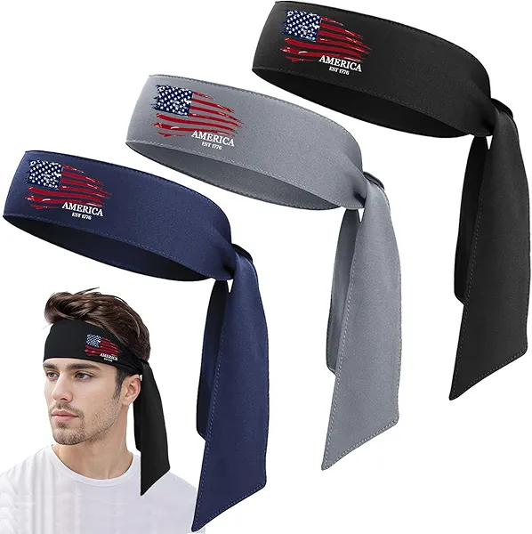 Head Tie Headband for Men Women,Sports Sweat Band Adjustable Ninja Headband Karate Sweatbands Hair Wrap Bands Tie Headbands for Running Tennis Basketball Soccer Athletic