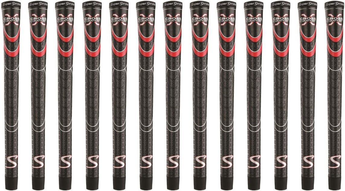 Super Stroke Cross Comfort Black/Red Midsize 13 Piece Golf Grip Bundle