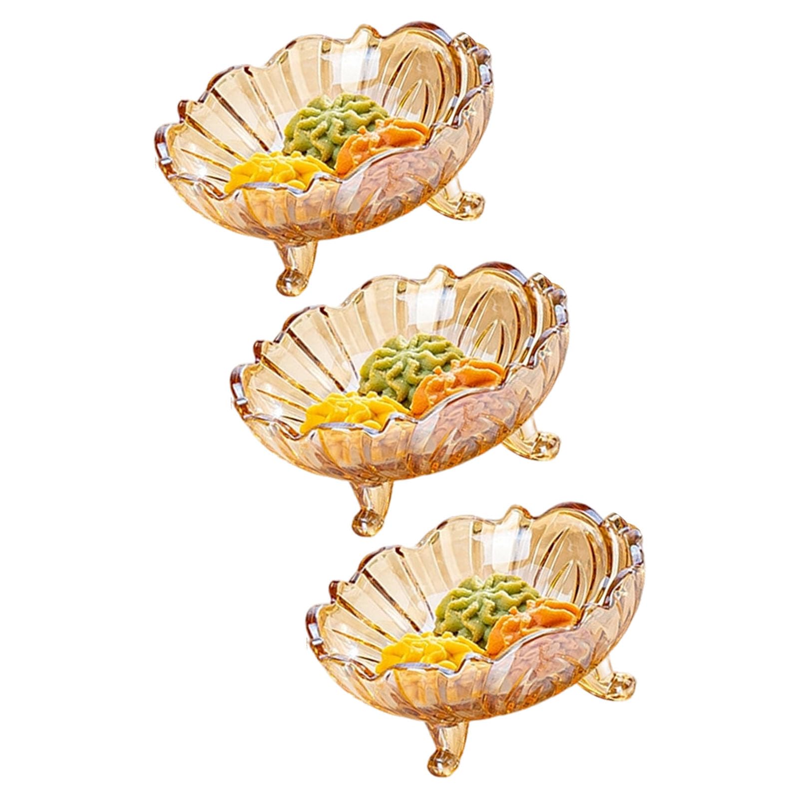 Xjdzineq Handcrafted Glass Serving Plate with Legs Snacks Bowl Suitable for Candy and Appetizers Elegant Glass Bowl for Fruits Snacks and Dessert Serving Plate with Legs