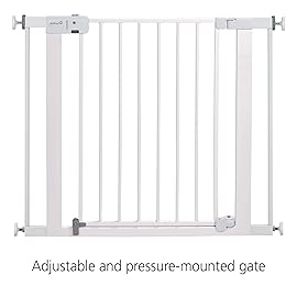 Safety 1st Easy Install Baby Gate for Doorways, Auto-Close Pressure-Mounted Magnetic Latch, Indoor Dog Gates, No Drilling, Fits 29-38, Black