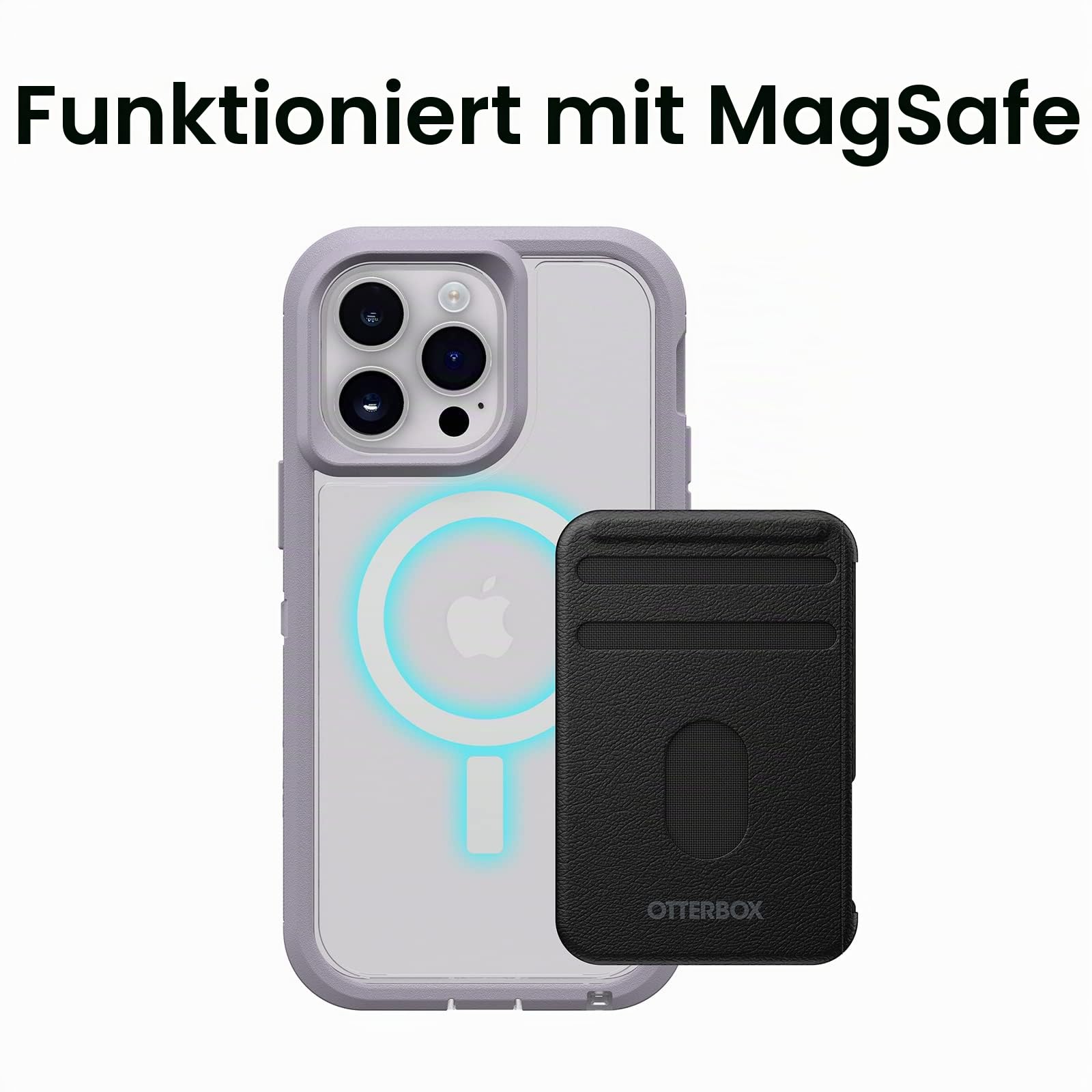 OtterBox Schutzhülle für iPhone 14 Pro (nur) Defender Series XT – Lavendelhimmel (lila/transparent), Bildschirmlos, robust, rastet an MagSafe EIN, mit Umhängeband