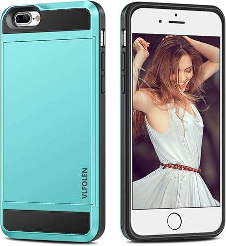 Miniatura 7 de Vofolen Funda para iPhone 8 Plus Funda tipo cartera para tarjeta de crédito, ranura de identificación, cubierta deslizante, bolsillo oculto, de