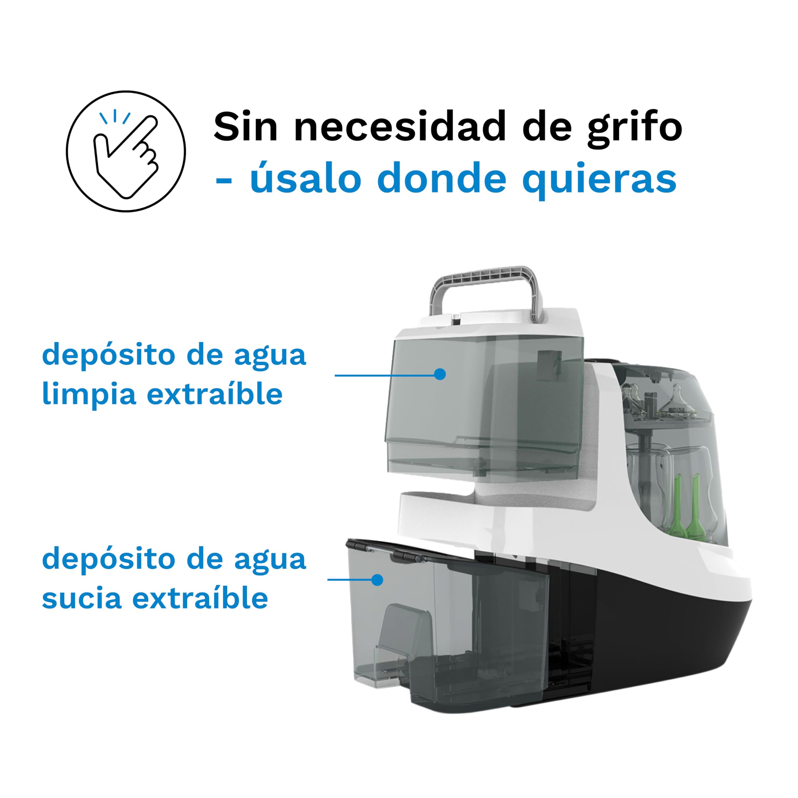 Baby Brezza Bottle Washer Pro - Lavavajillas Biberones - Limpia Biberones, Esteriliza y Seca - Esterilizador de Biberones Multifunción 6 Modos - Hasta 4 Biberones + Accesorios