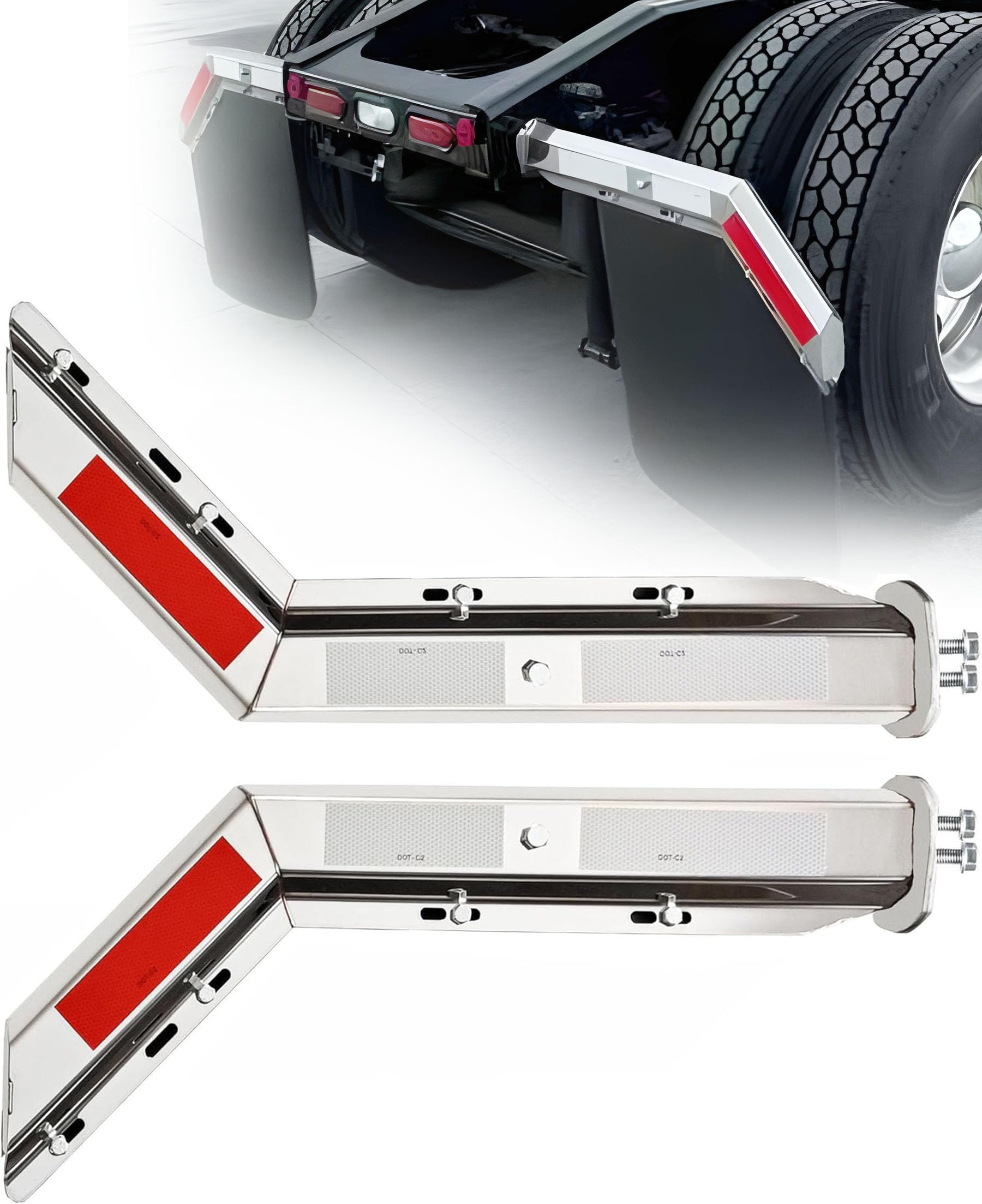 1 1/8" Angled Stainless Mud Flap Hangers