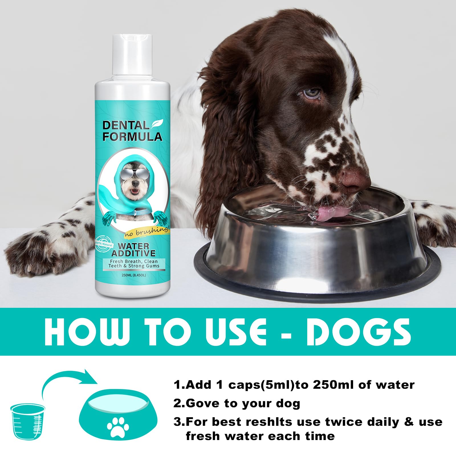 Bailey & buddies Dental Formula Water Additive For Dogs & Cats, Fresh Breath, Clean Teeth & Healthy Gums - Image 3