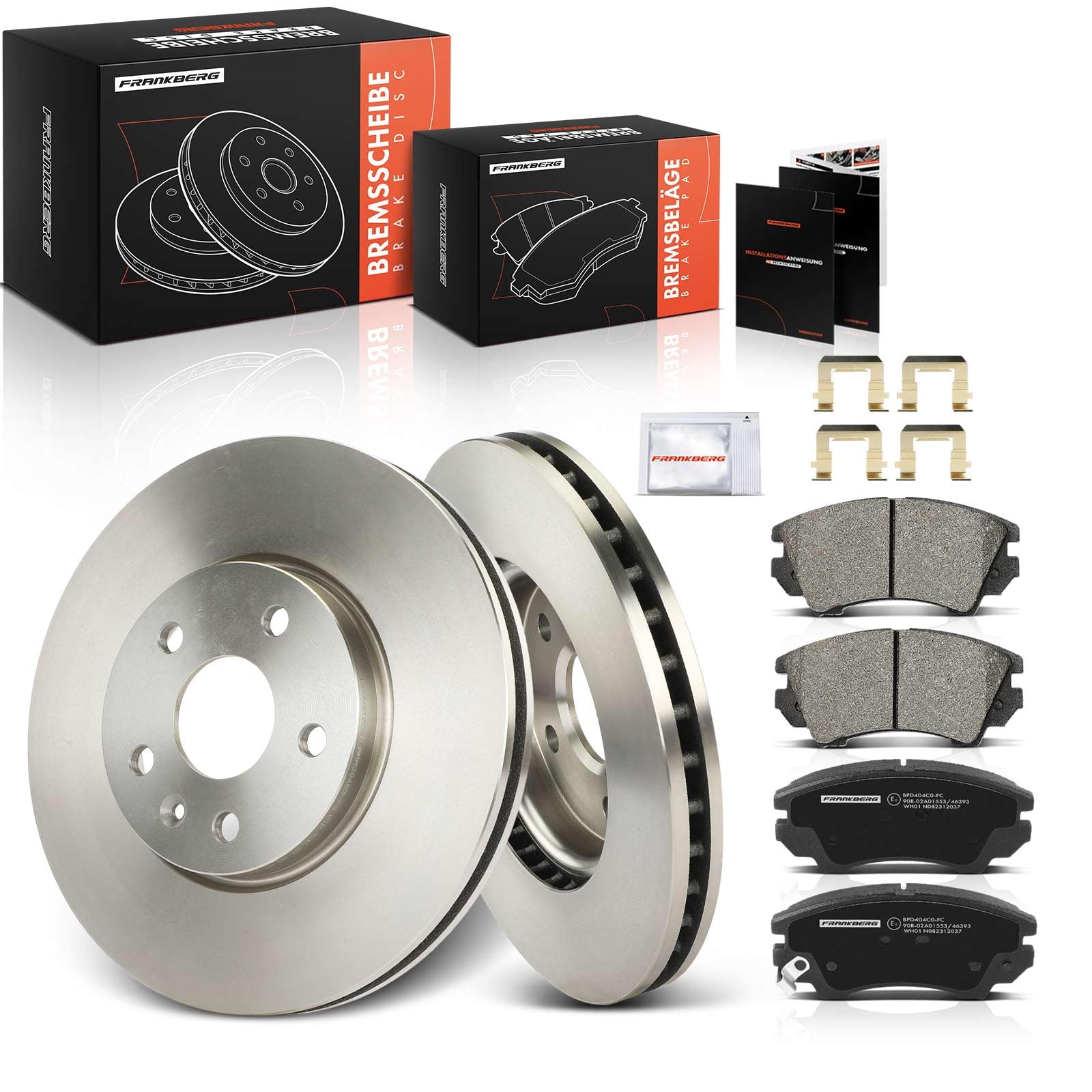 Frankberg Bremsensatz inkl. 2x Bremsscheiben + 4x Bremsbeläge Vorne Kompatibel mit Insignia A Sports Tourer G09 Insignia A G09 Replace# 13237751,22959104