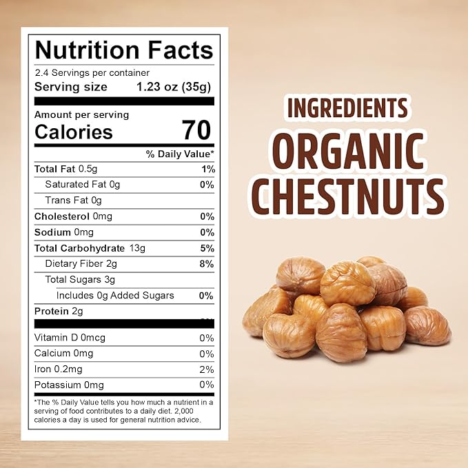 Oneg Castañas Tostadas y Peladas Listas para Comer, Pack de 3 miniatura 2