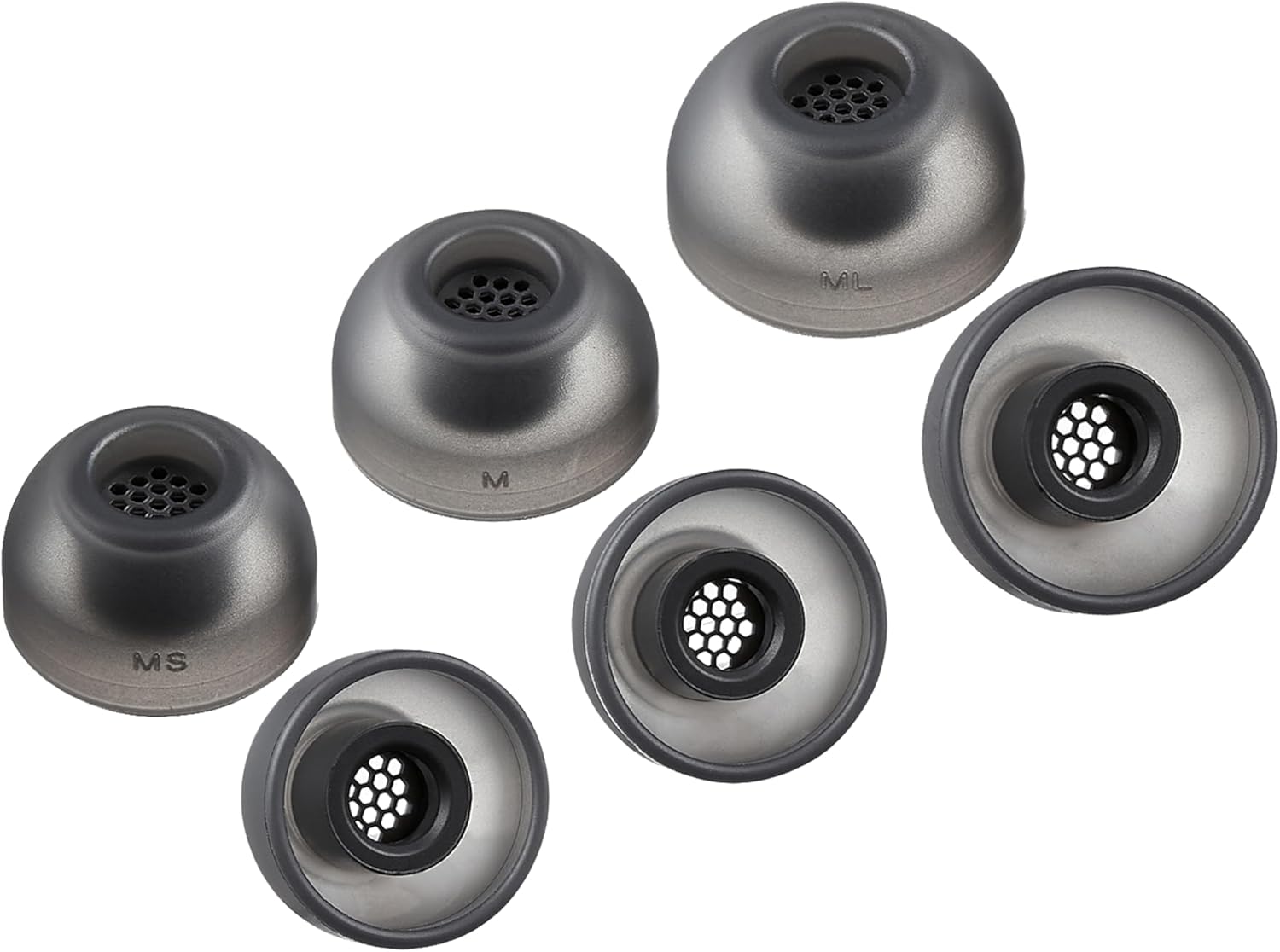 AZLA SednaEarfit MAX TWS 6 Earbud Tips for Wireless Headphones, Dark Gray (MS/M/ML)