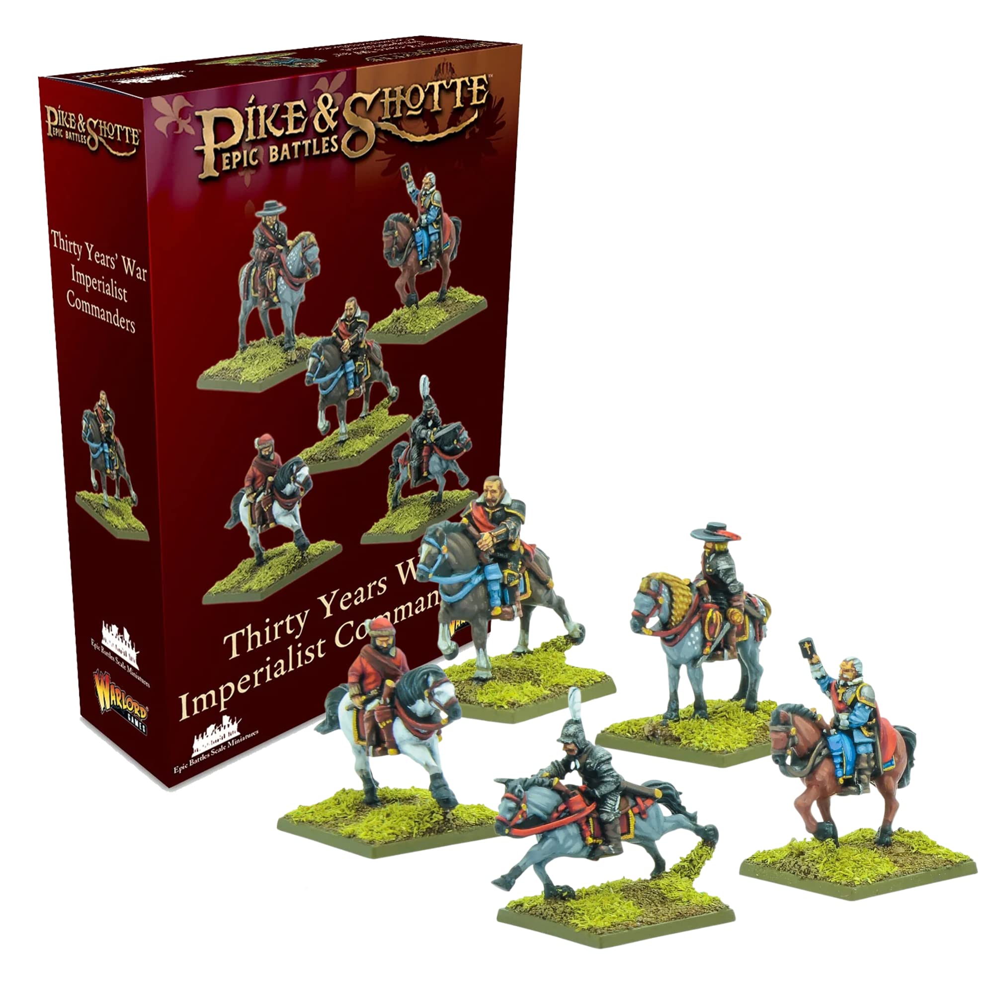 Warlord Games Pike & Shotte Epic Battles - Thirty Years War Imperialist Commanders - Warlord Games Miniatures Wargaming Includes 5 Action Figures - Plastic Model Kit