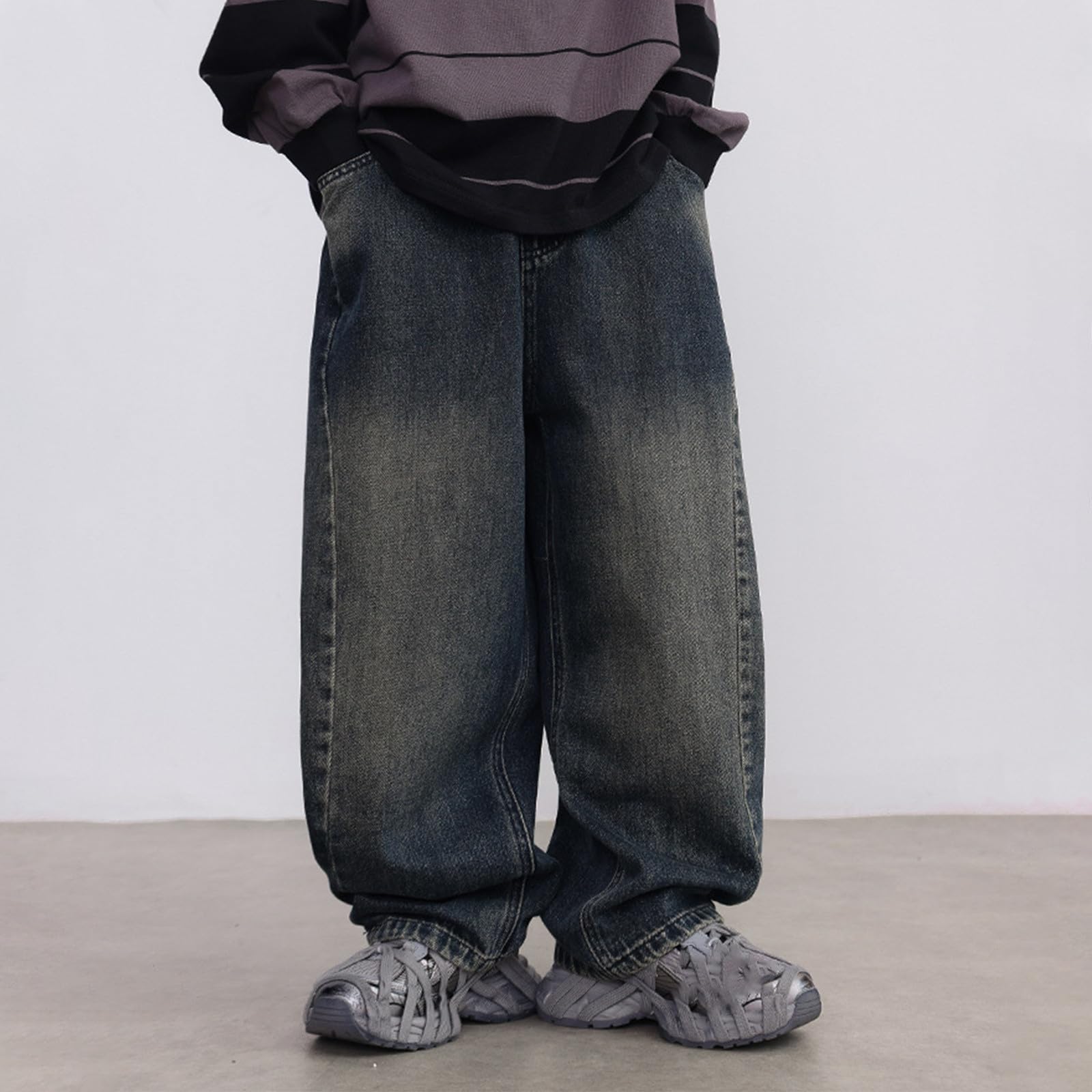 Genérico Pantalones Chandal Niño Pantalones Vaqueros de Invierno para Niños Grandes con Corte Holgado y Pierna Recta para Uso Diario Escolar