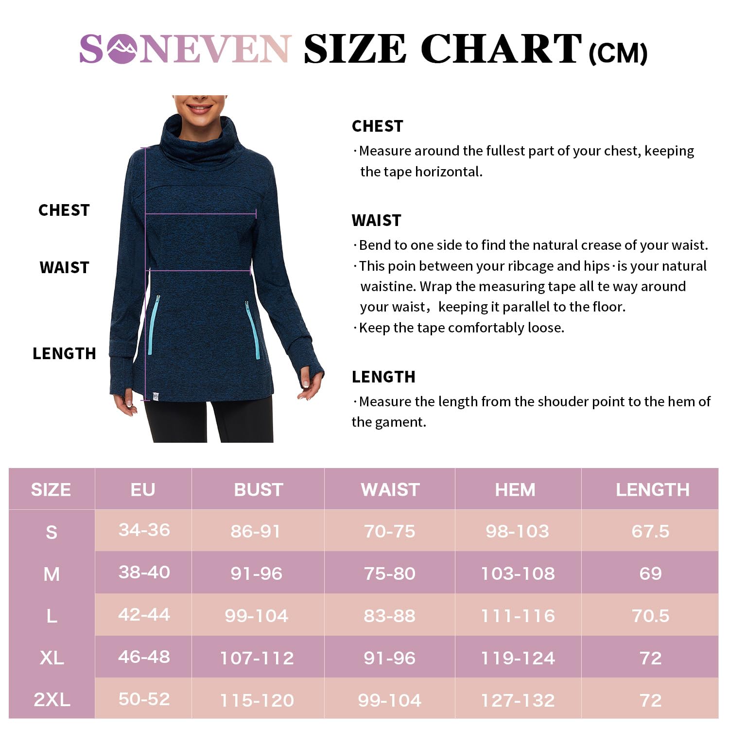 Soneven Suéter Cuello Alto para Mujer Elegante Manga Larga Mujer Invierno Cuello Alto Básico Redondo Pullover Tops para otoño Invierno