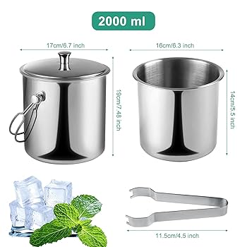 Amazon | GWHOLE アイスペール ステンレス製 アイスバケット2L