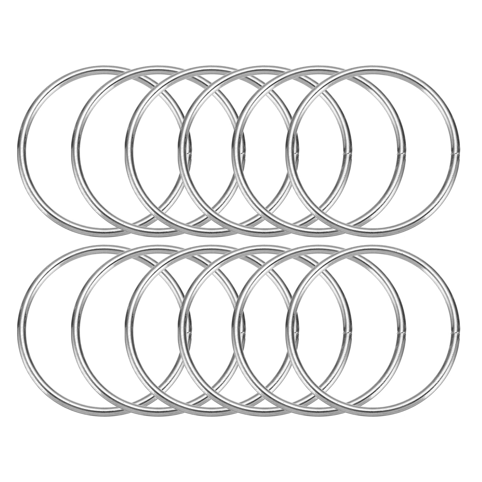 sourcing map 12 Pcs Dream Catcher Rings,Metal Crafts Hoops Floral Hoop 2 Inch Macrame Hoops Rings for DIY Crafts Wreath Making Supplies Plant Hangers,Silver