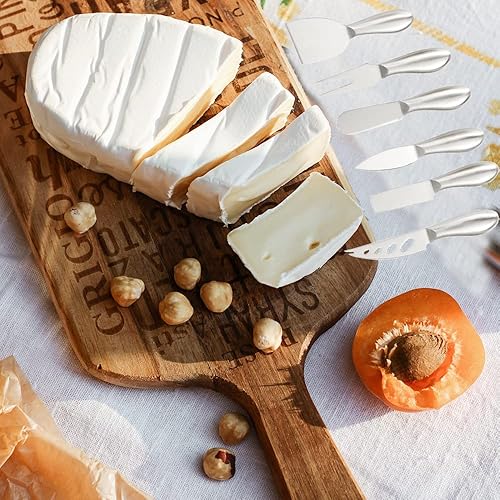 Miniatura 5 de Colección de cuchillos de queso de acero inoxidable de 6 piezas con tenedor de queso, rebanador y cortadores para cocina