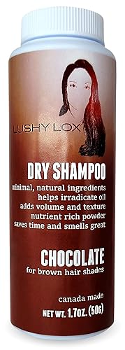 Lushy Lox Champú seco en polvo para tonos de cabello marrón o morena - todos los ingredientes naturales 1.7 oz