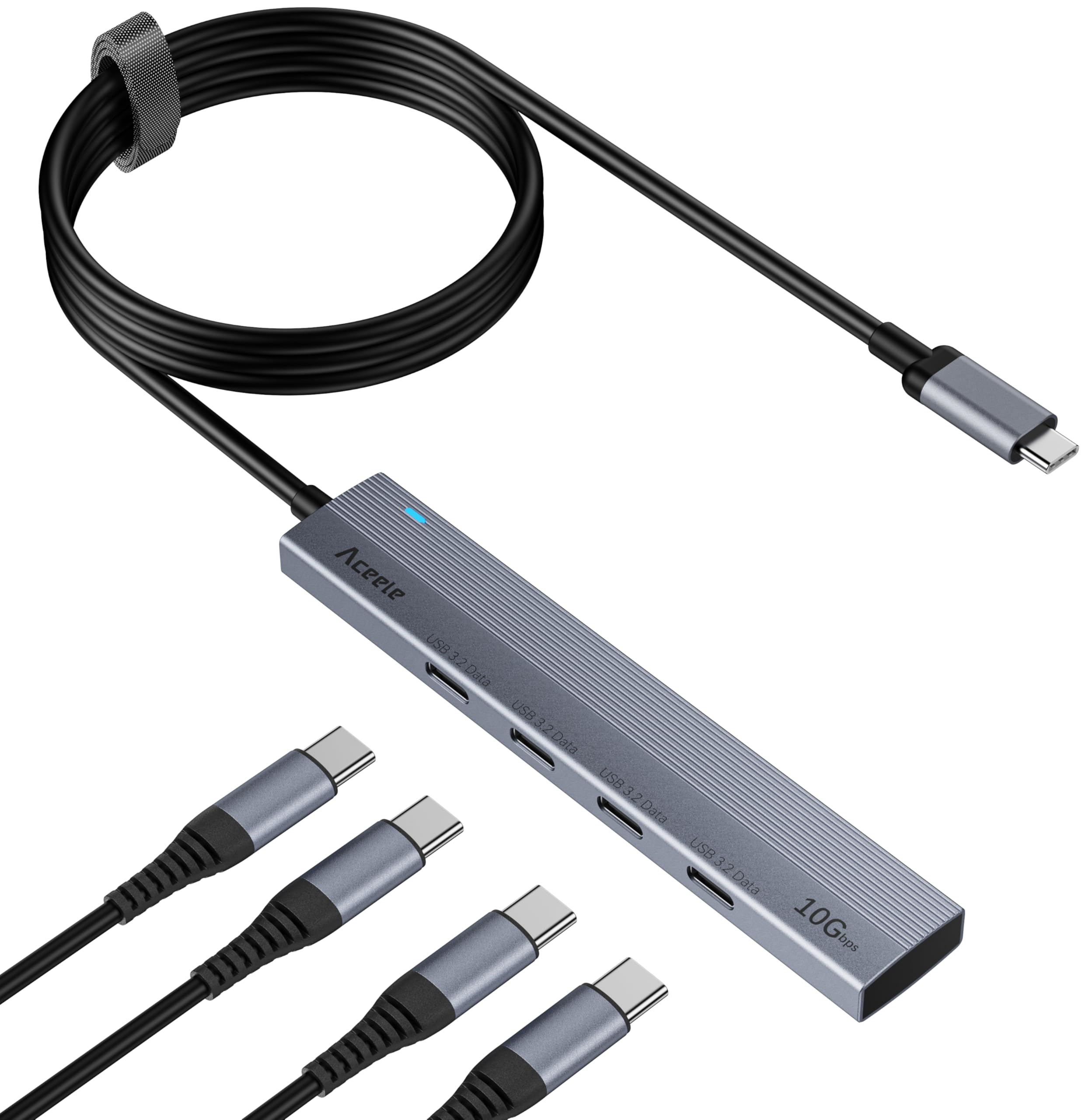 Amazon | Aceele USB Cハブ10Gbps 4ポート拡張 USB 3.2 Gen 2 ハブ60cm