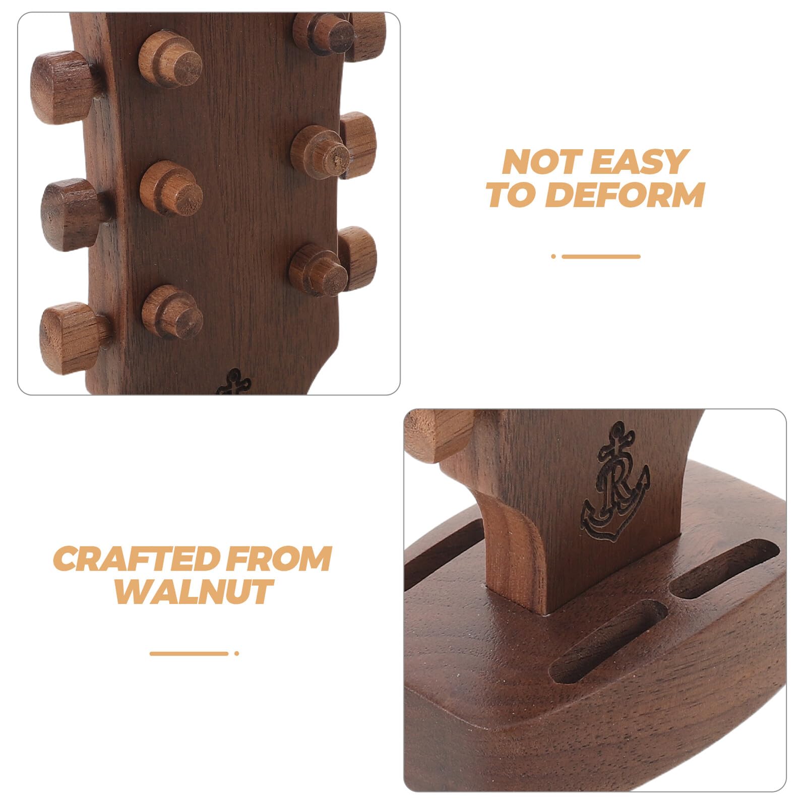 Walnussholz Gitarrenplektrum Halterbox Kompakt 13,6x7,6x5cm Aufbewahrungsbox für Akustik und E-Gitarren Leichter Holz Plektrumhalter für Musiker Unterwegs