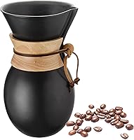 Vista 1 de Cafetera de cerámica con 20 filtros de papel, 8 tazas, 34 onzas, gotero de café