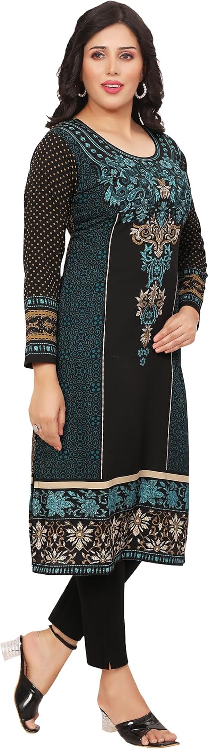 Maple Clothing Long Kurti Women's Indian Tunic Top Kurta Outfit - Image 4
