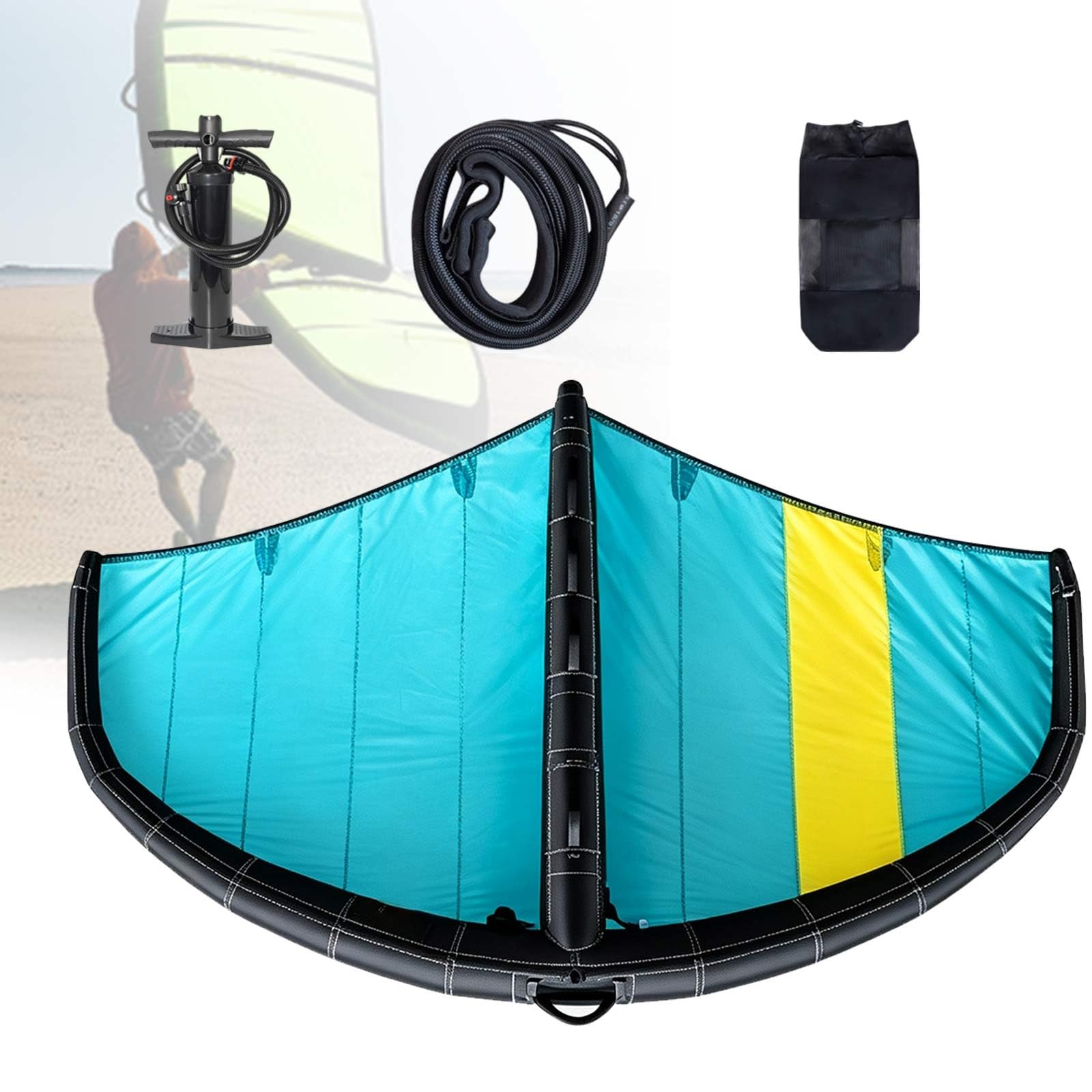 Ala Gonfiabile Wing Foil per Mare Lago e Spiaggia | Wing Surf Portatile con Materiale Durevole, Finestra PVC e Design Facile da Trasportare per Attività Esterne
