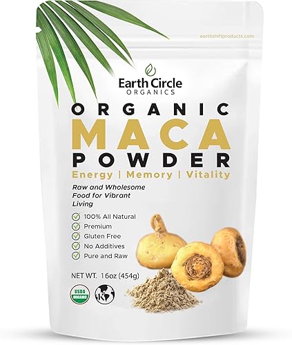 Miniatura 11 de Earth Circle Organics Polvo de raíz de maca amarilla, superalimento natural, ayuda con la energía, el peso y la fertilidad de las mujeres, vegano, 8