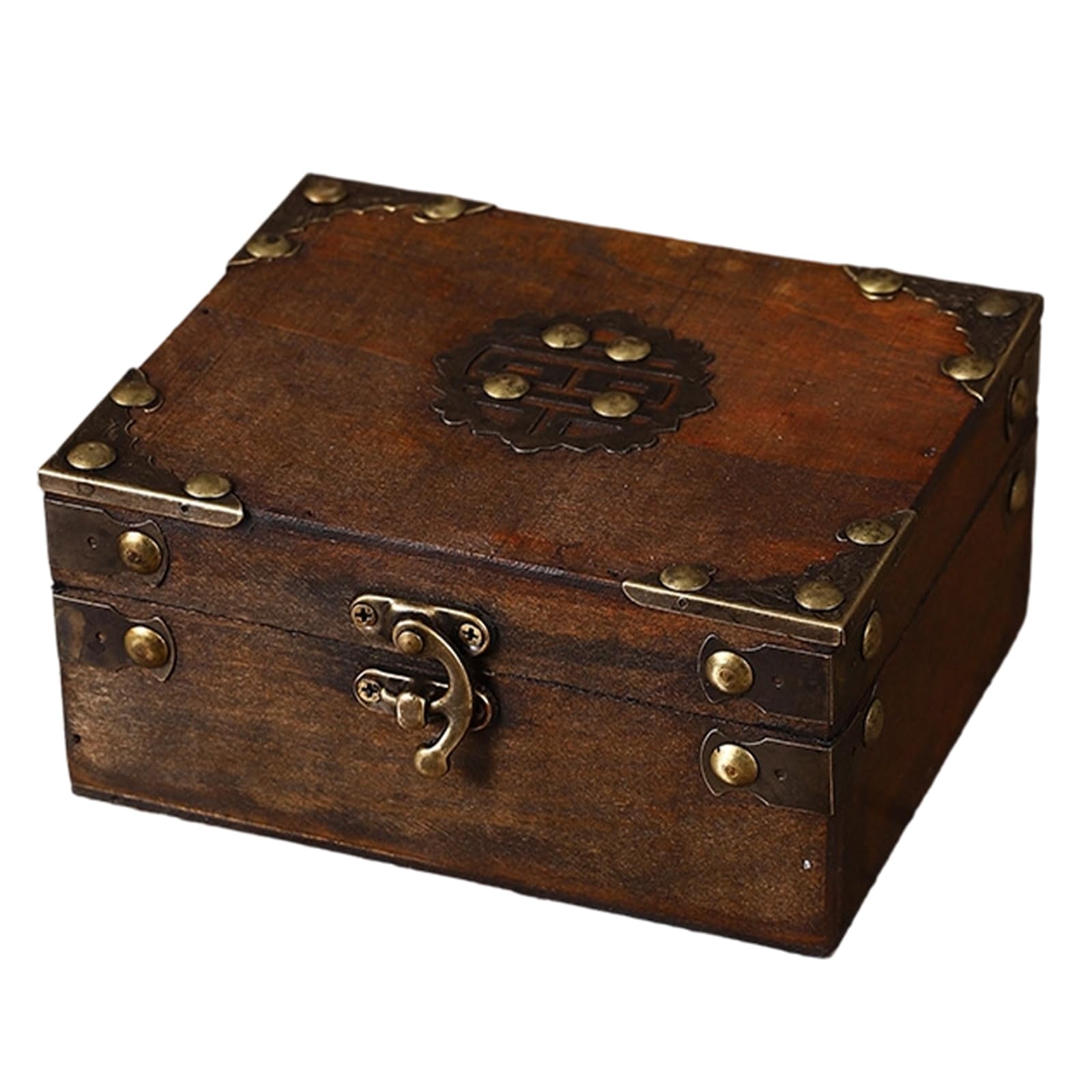 Oxxggkao Rustics Wood Storage Box Featuring Clasp for Secure Storage of Valuables and As Home Decoration Items Jewelry Box