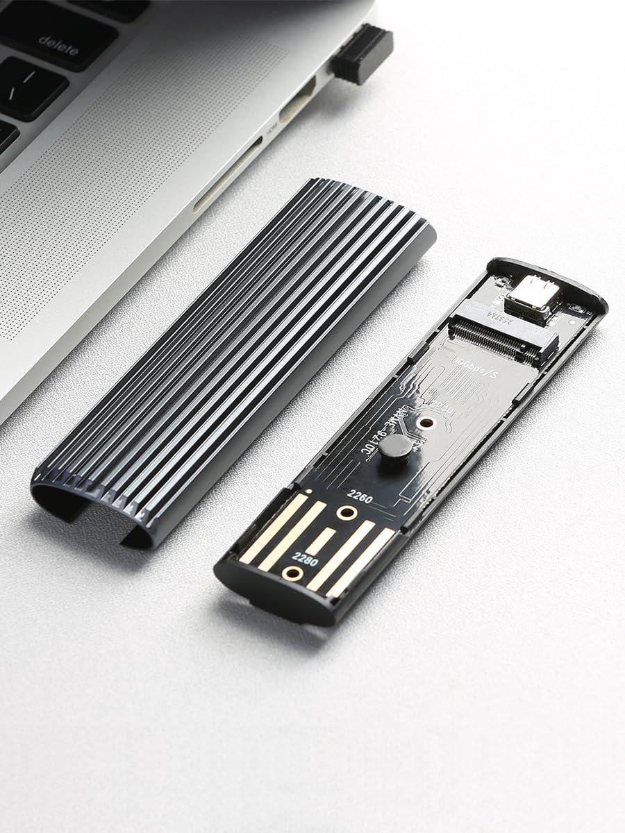 Gabinete NVMe M.2 de alumínio, USB 3.2 Gen2 10Gbps sem ferramentas, gabinete SSD suporta