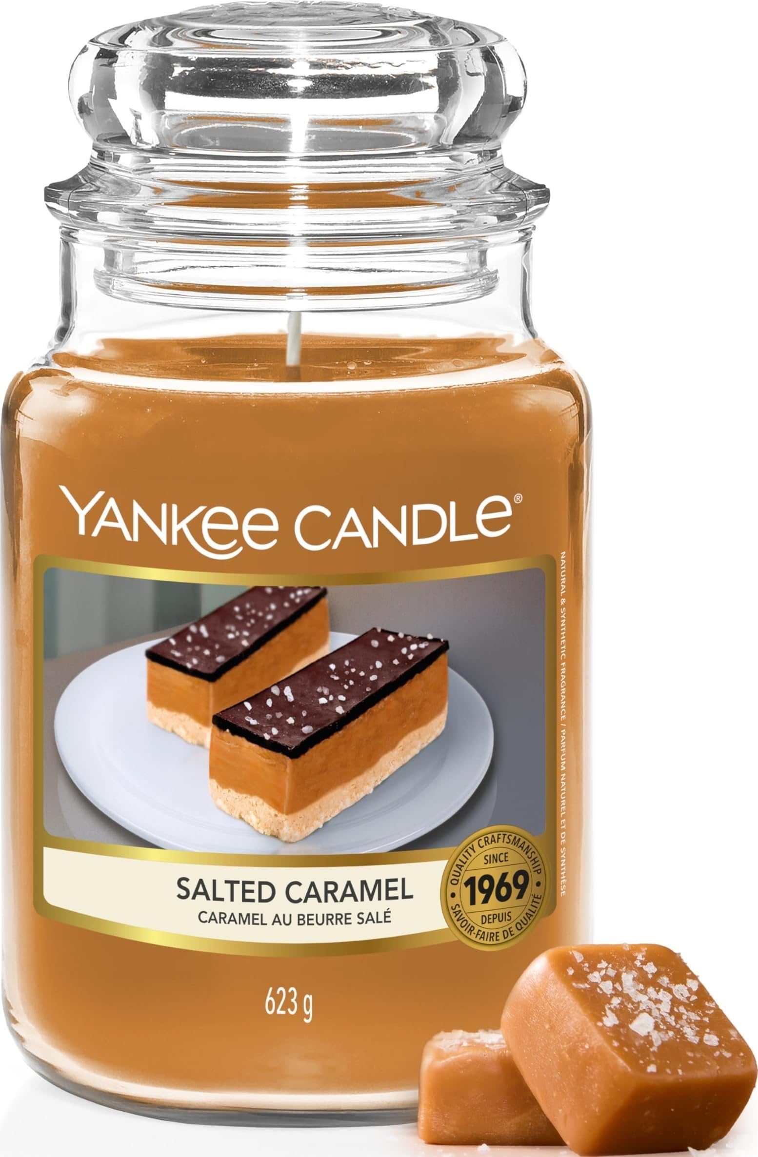 Yankee Candle Candela profumata | Candela in giara grande della Caramello Salato | Candele a lunga combustione: fino a 150 ore | Regali perfetti per le donne