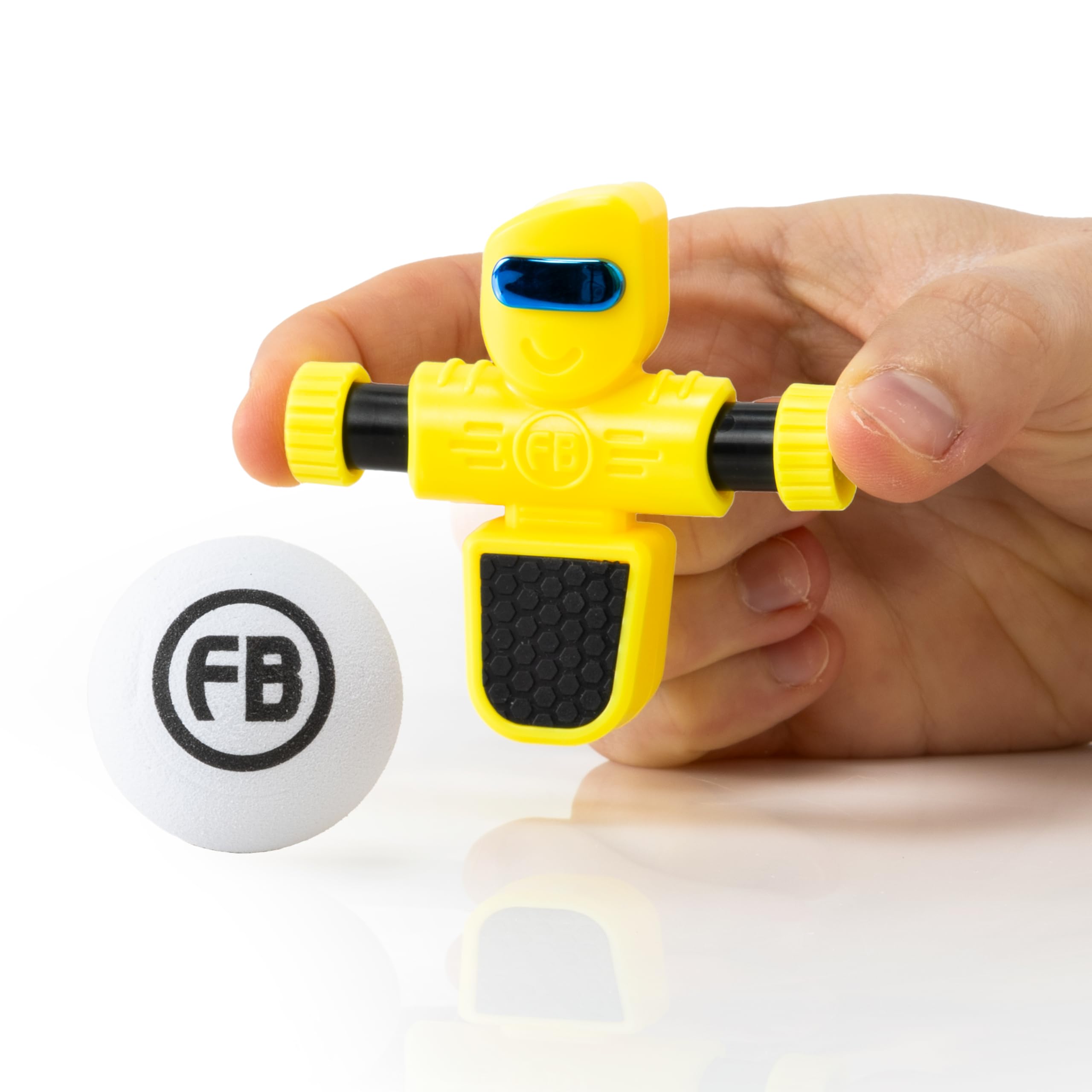 Fat Brain Toys Foosbots Single Player Stinger Yellow, Games for Kids Toys, New Active Play Tabletop Trickshot Game for Ages 6 and Up