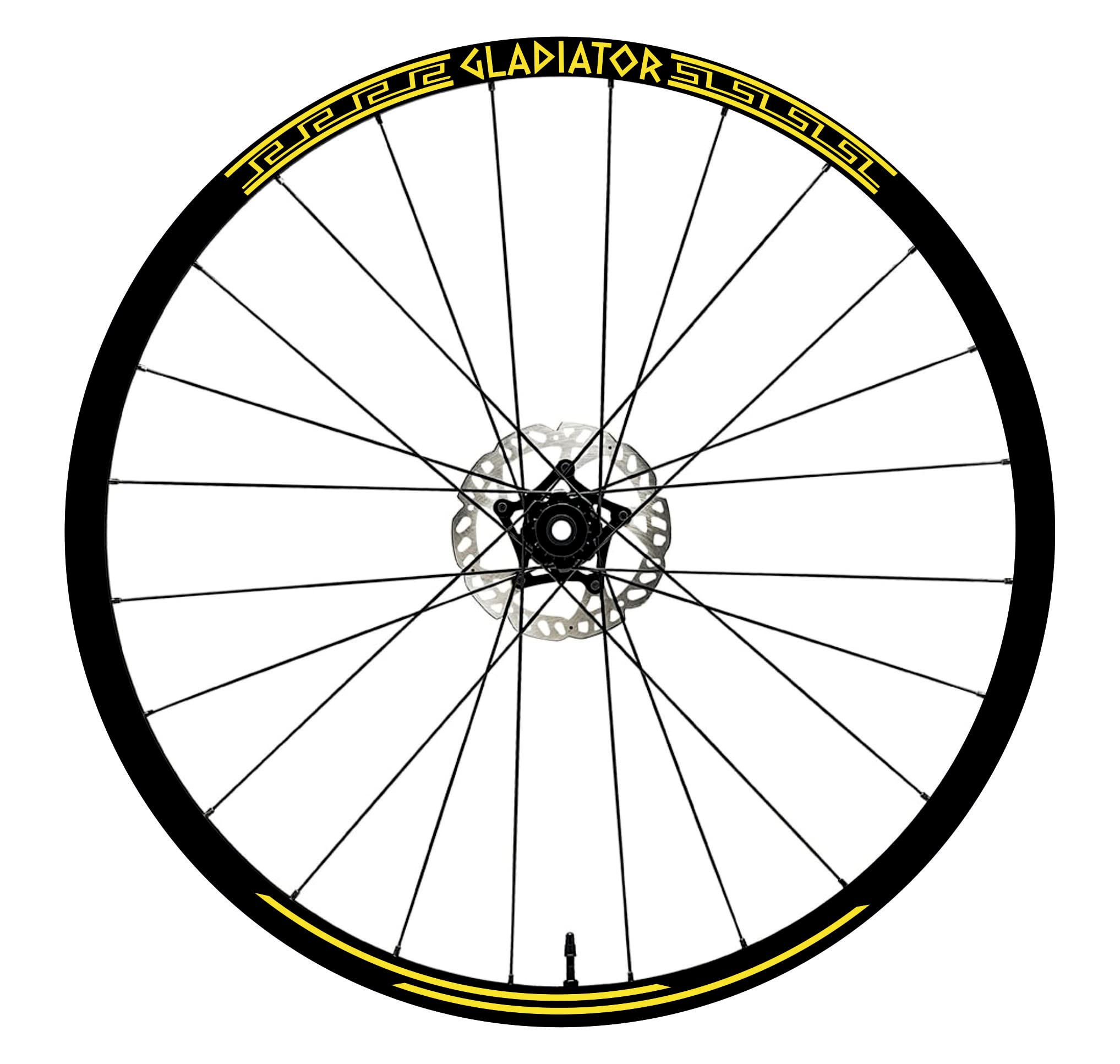 Adesivi Cerchi Bici 26'' - 27,5'' - 28-29'' Pollici Ruota Bici MTB Bike Stickers Cerchi MTB B0054 (28-29'' Pollici, Giallo Fluorescente)