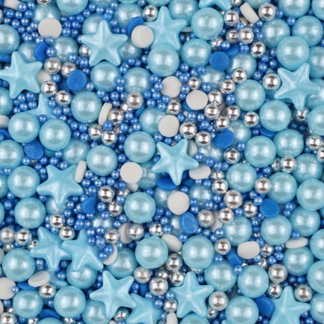 MakeSomeSweets BLUE OCEAN Comestibles Sprinkles BLEU - Vegan, sans huile de palme, décoration vibrante pour desserts, 100 g