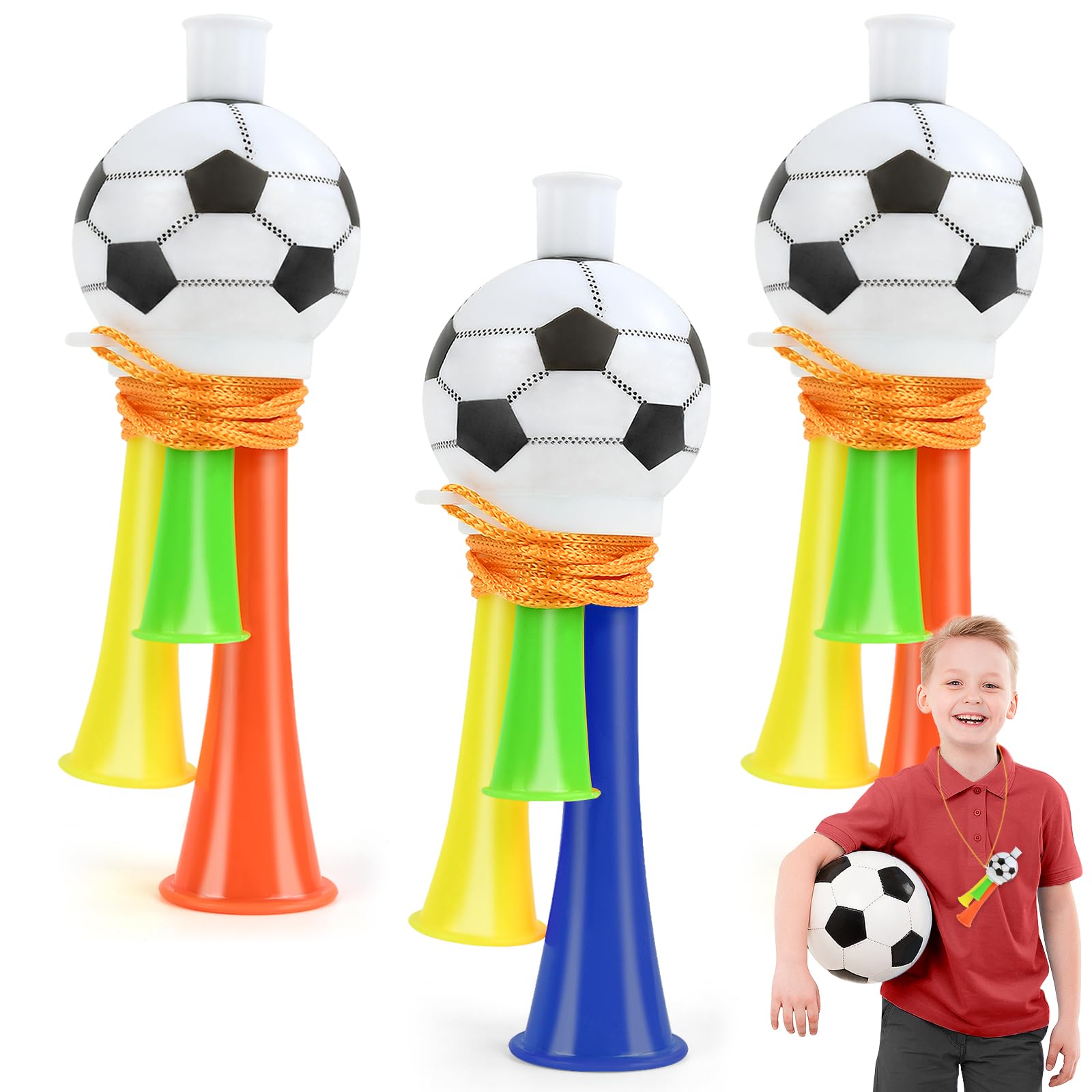 Trompette de Football 3 Pièces Corne Klaxon Plastique Enfants Fête 13cm
